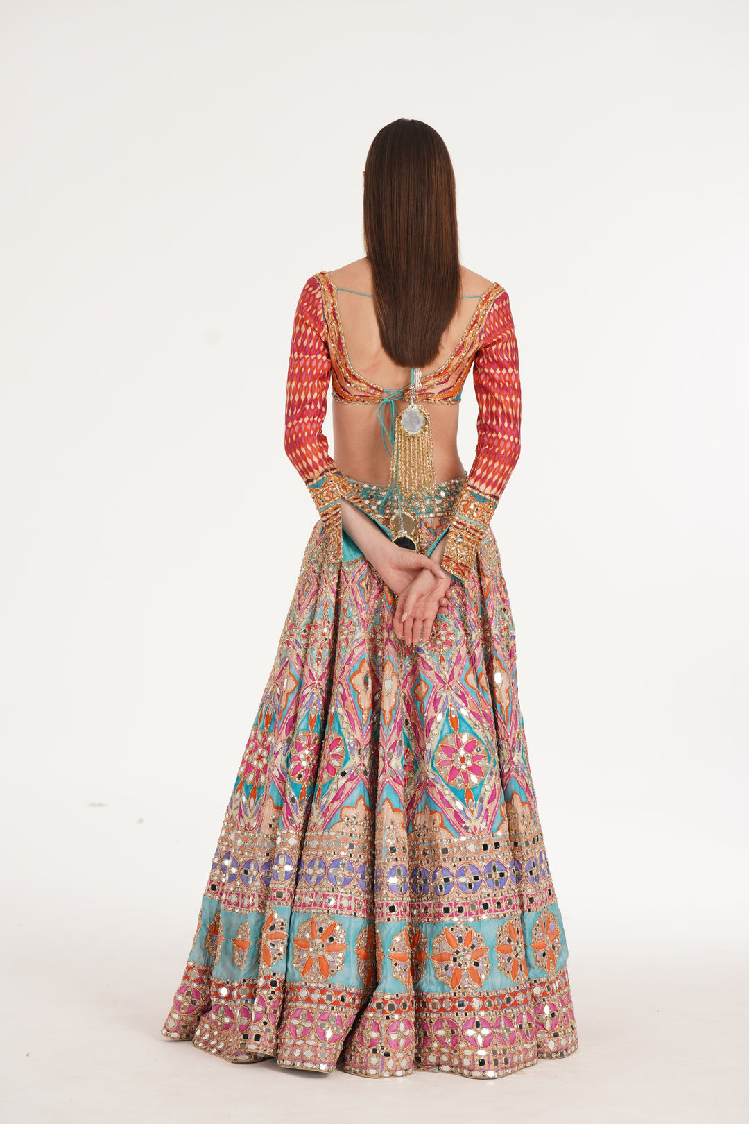 Abhinav Mishra - Lake Blue Multishade Lehenga Set