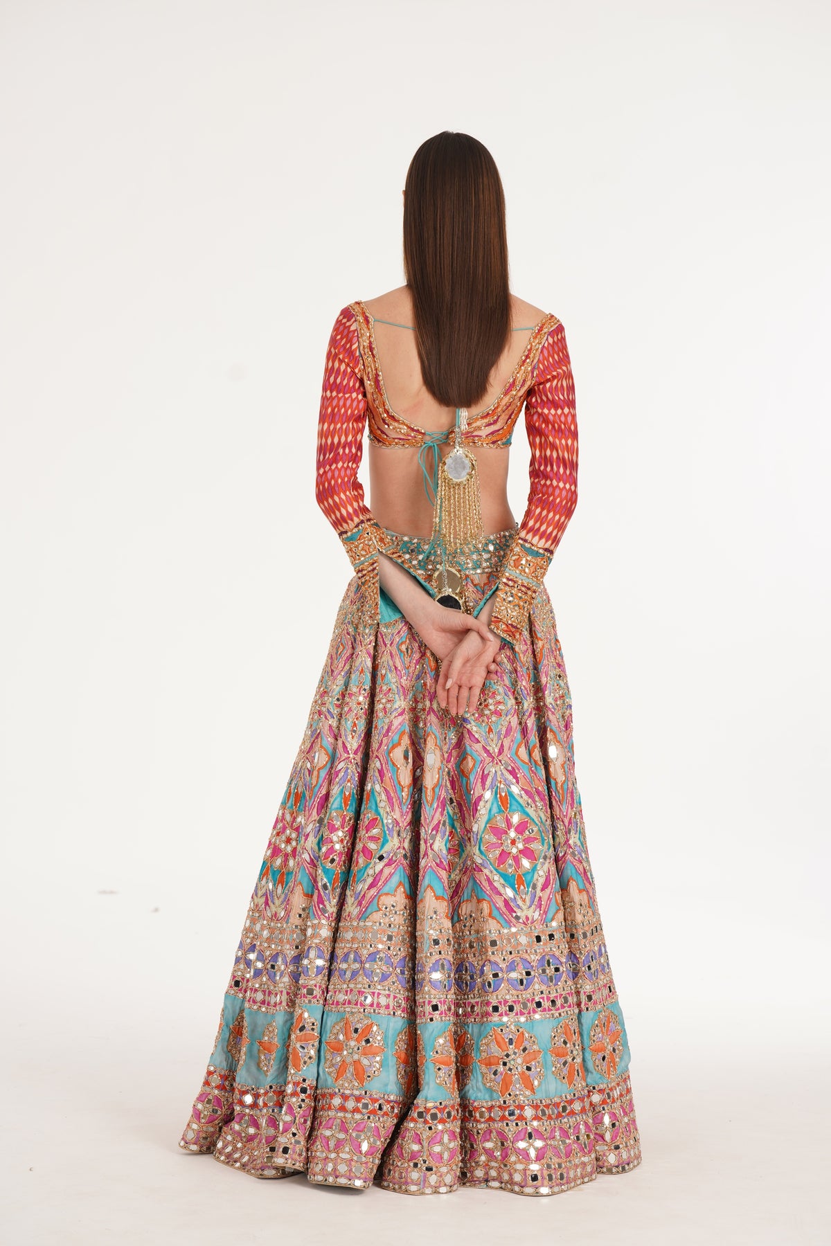 Abhinav Mishra - Lake Blue Multishade Lehenga Set