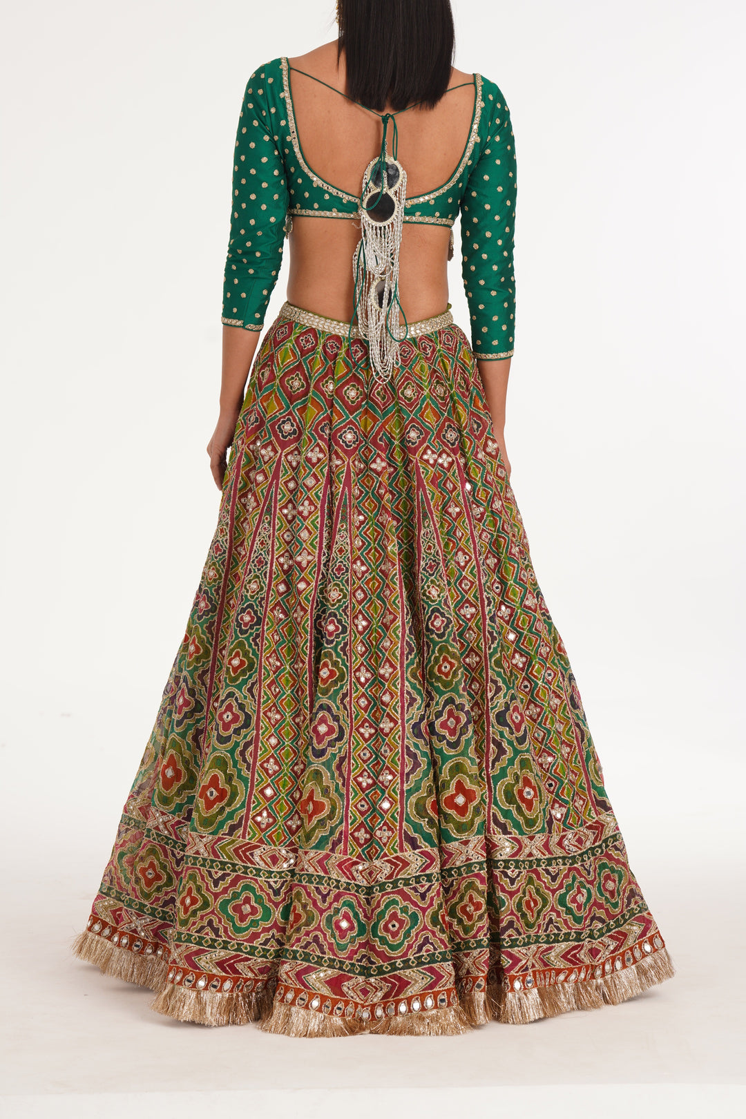 Abhinav Mishra - Magnolia Chevron Pattern Lehenga Set