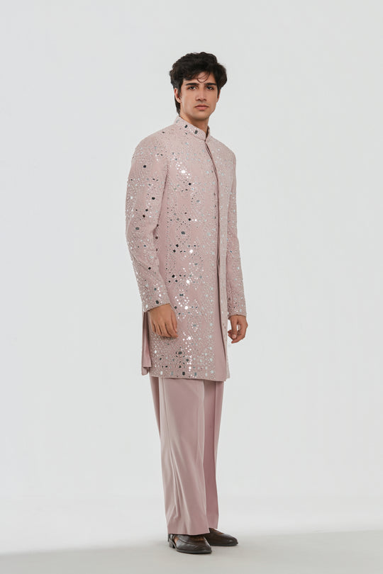 Abhinav Mishra - Shrine Cardinal Sherwani Set