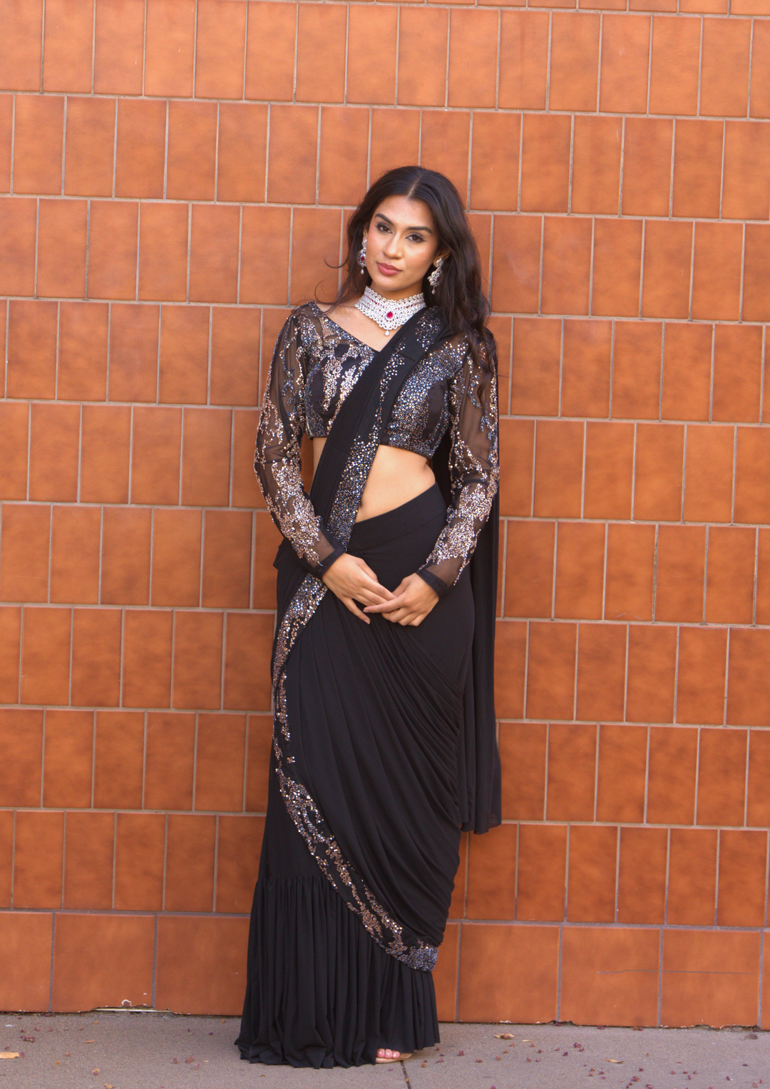 Roohi Black Saree