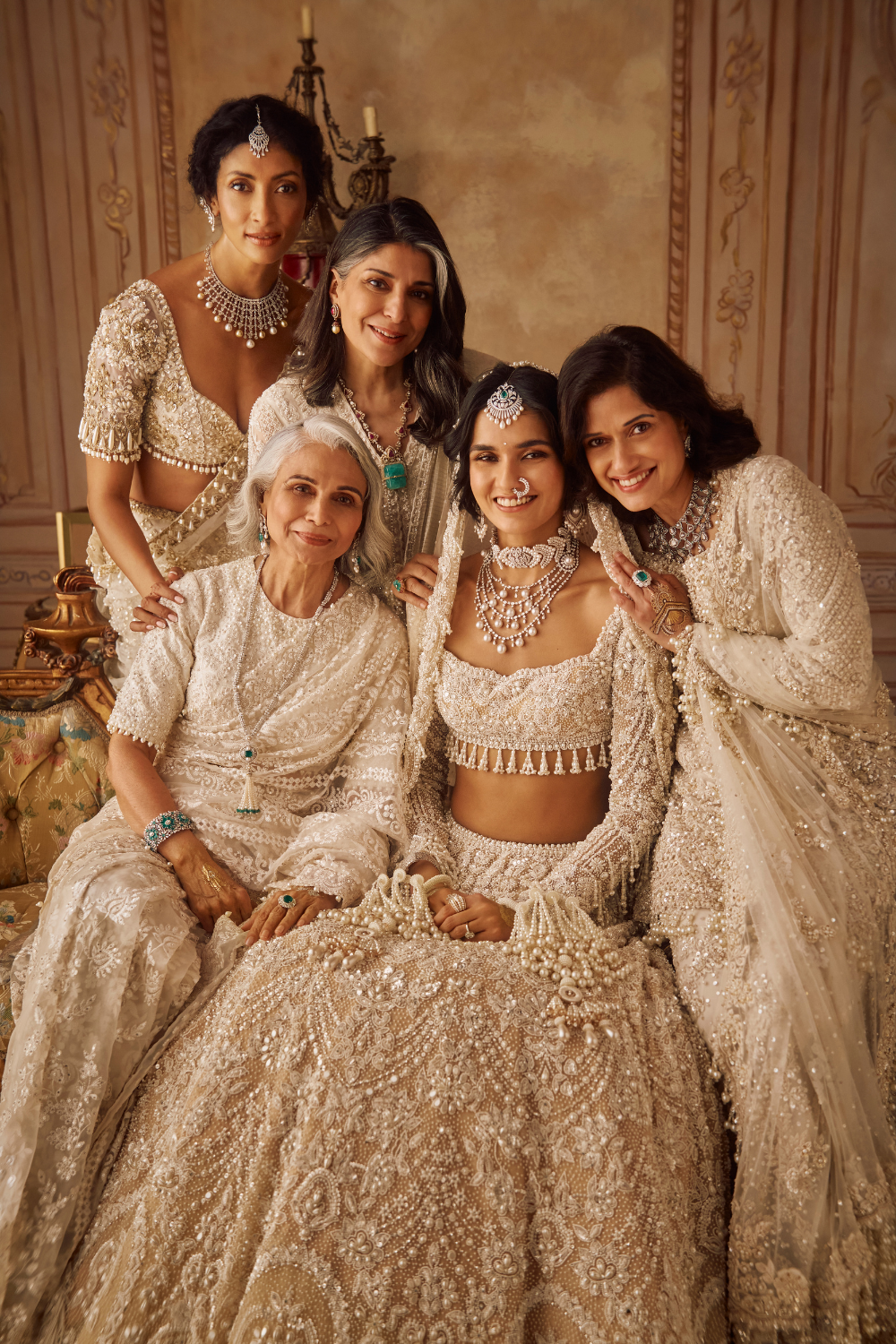 Seema Gujral - Nude Pearl Lehenga Set