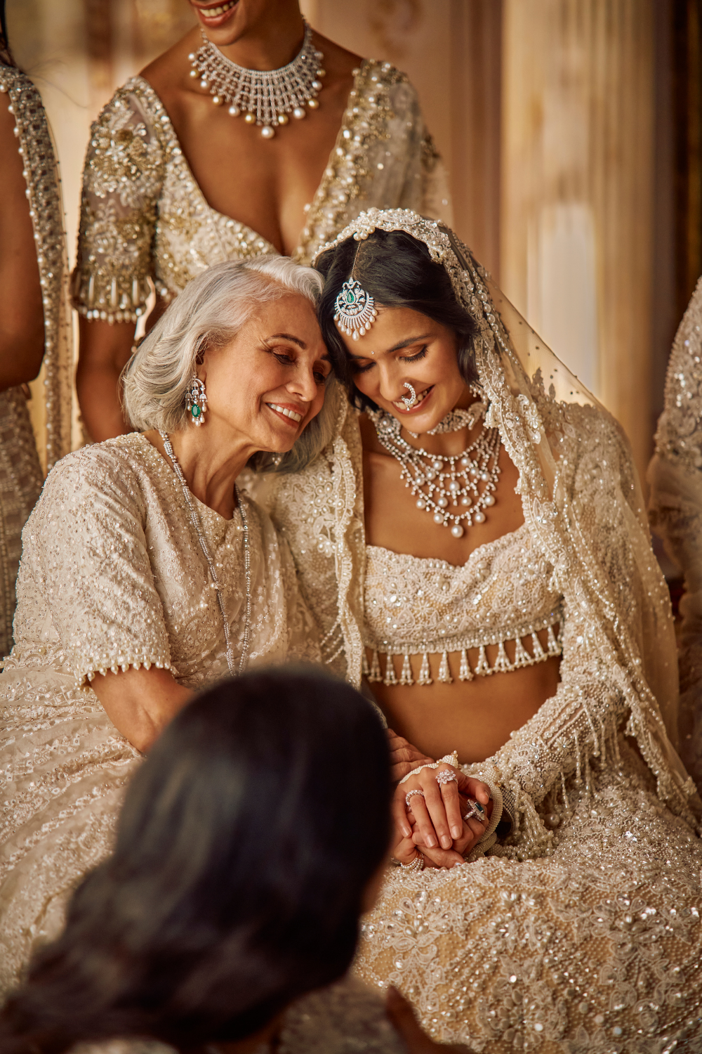 Seema Gujral - Nude Pearl Lehenga Set