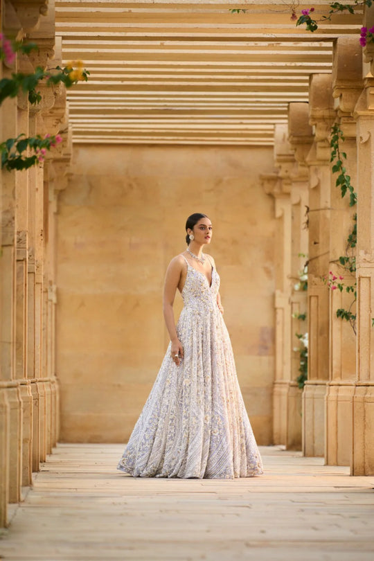 Seema Gujral - Mauve Pearl Gown