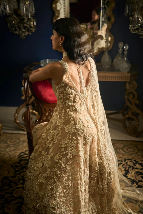 Seema Gujral - Nude High-Low Sharara Set