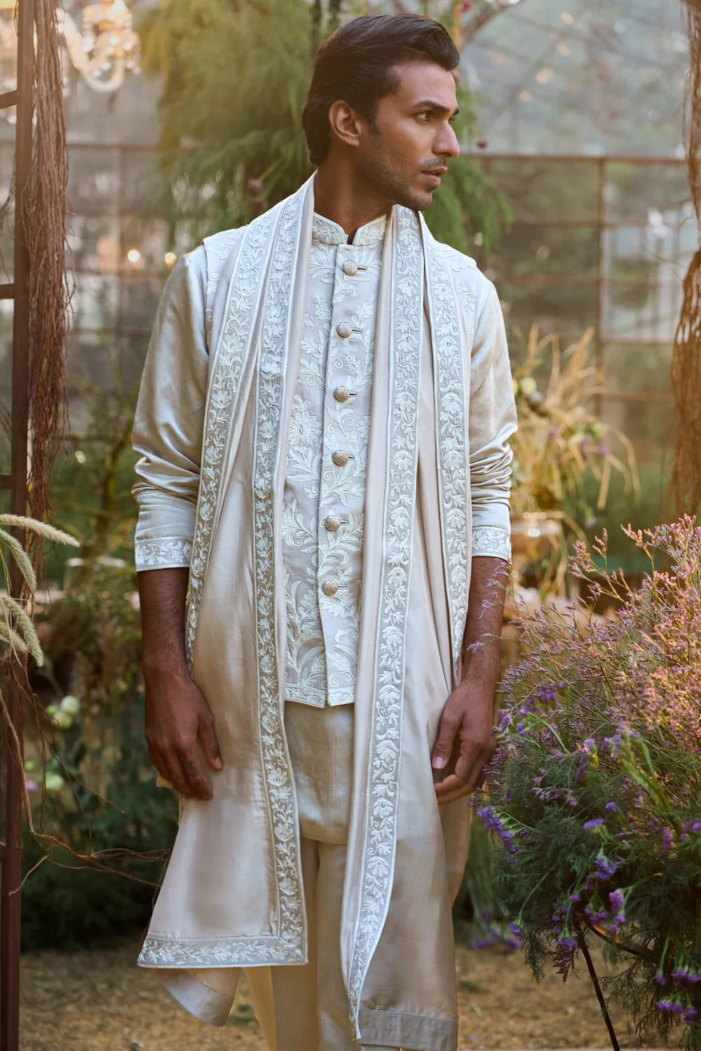 Seema Gujral - Grey Dori Bundi Set