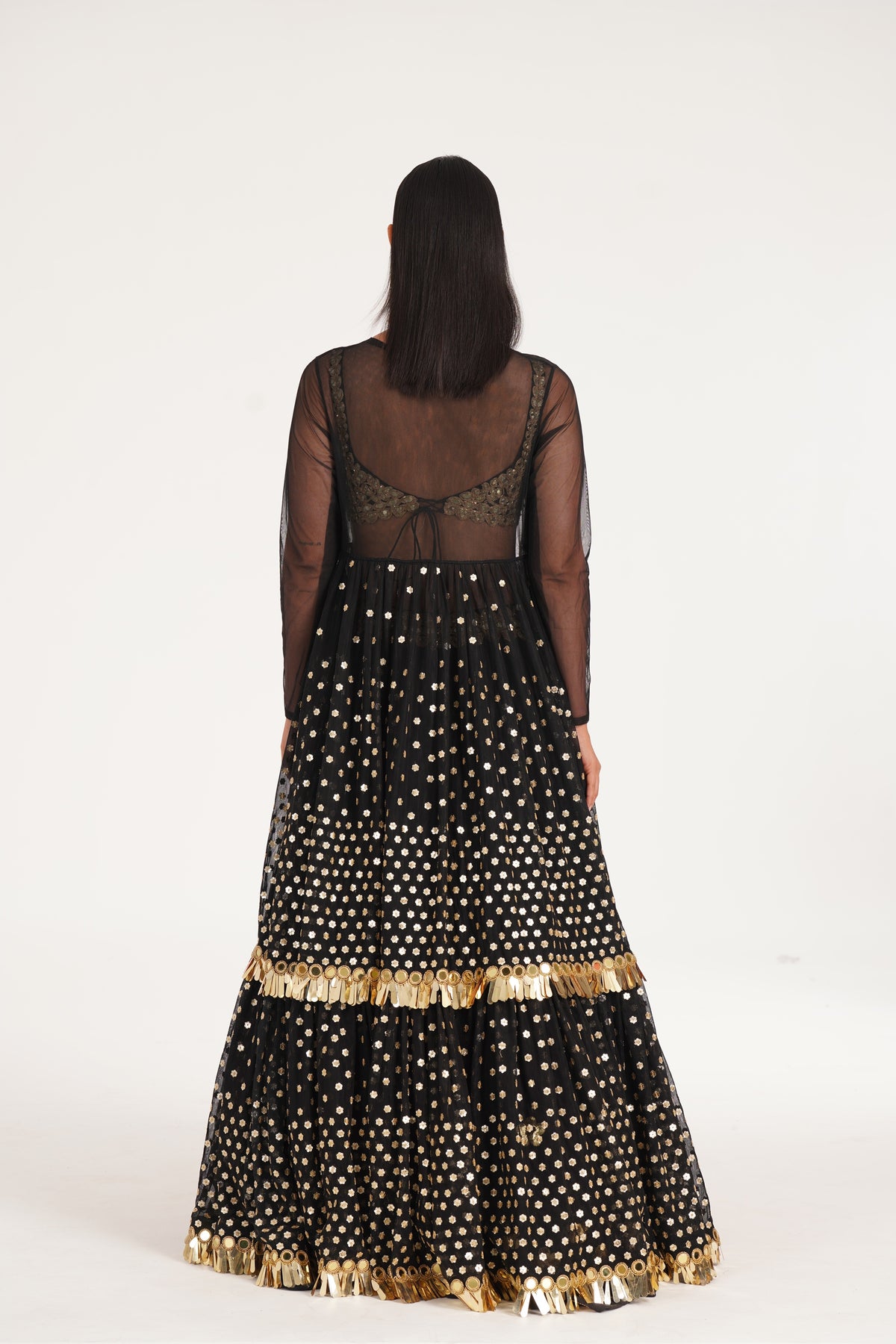 Abhinav Mishra - Intense black jacket skirt set