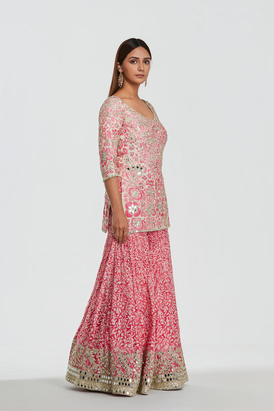 Abhinav Mishra - Blush Pink Sharara Set