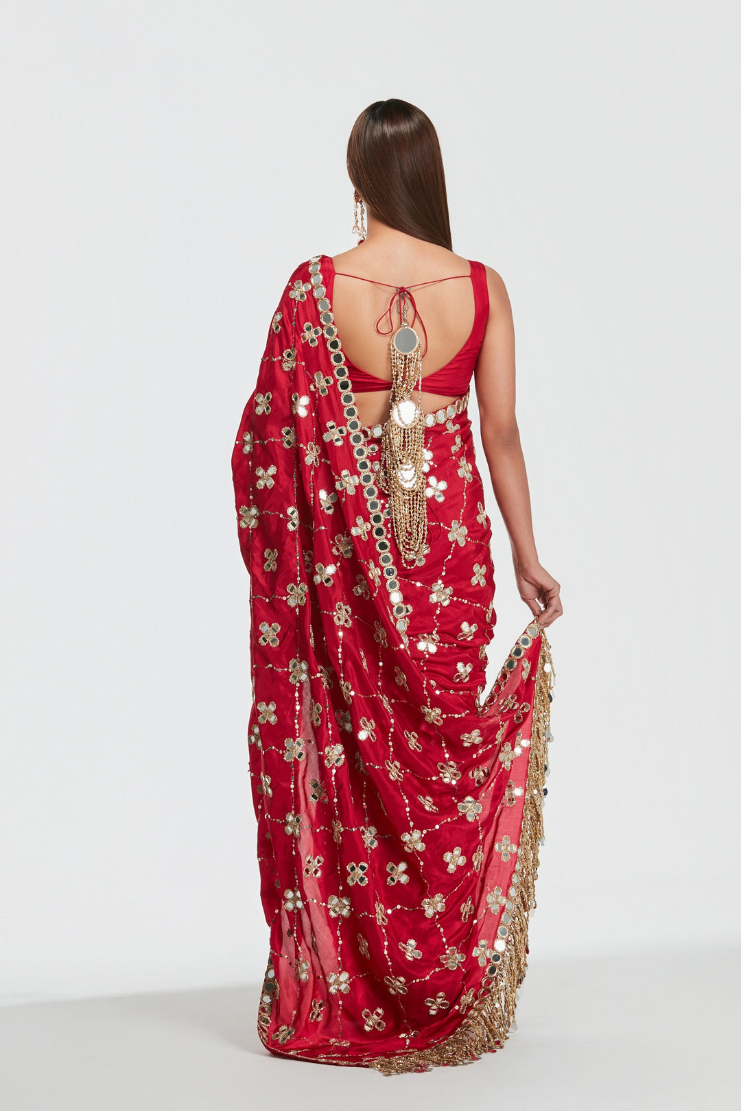 Abhinav Mishra - Shrine Mulberry Saree Set