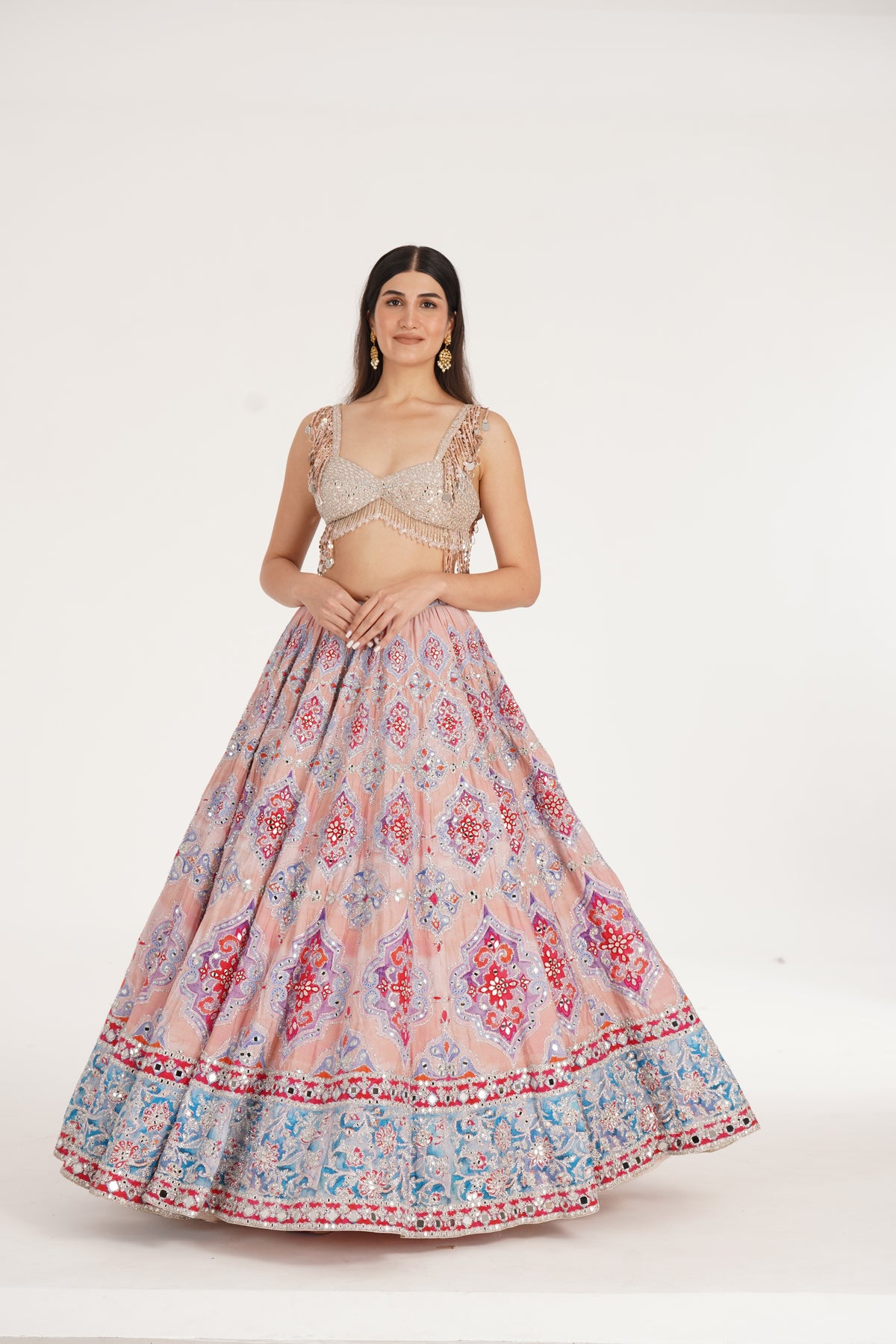 Abhinav Mishra - Ucla Peach Hues Lehenga Set