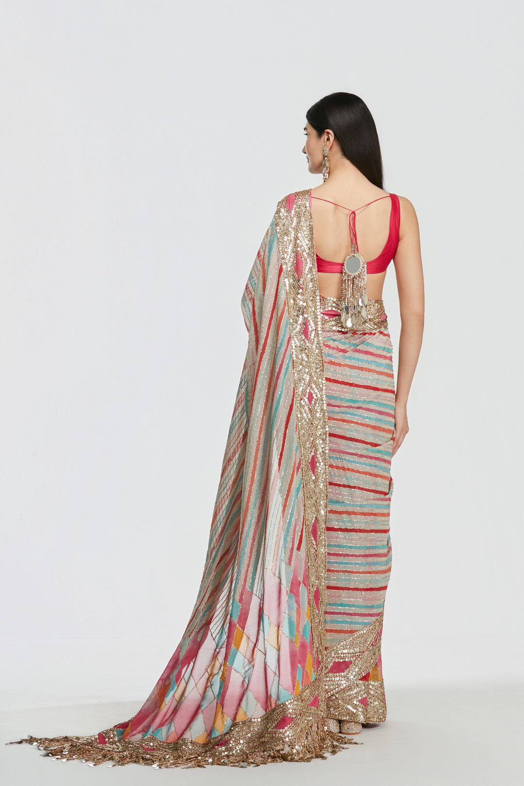 Abhinav Mishra - Shrine Multicoloured Saree Set