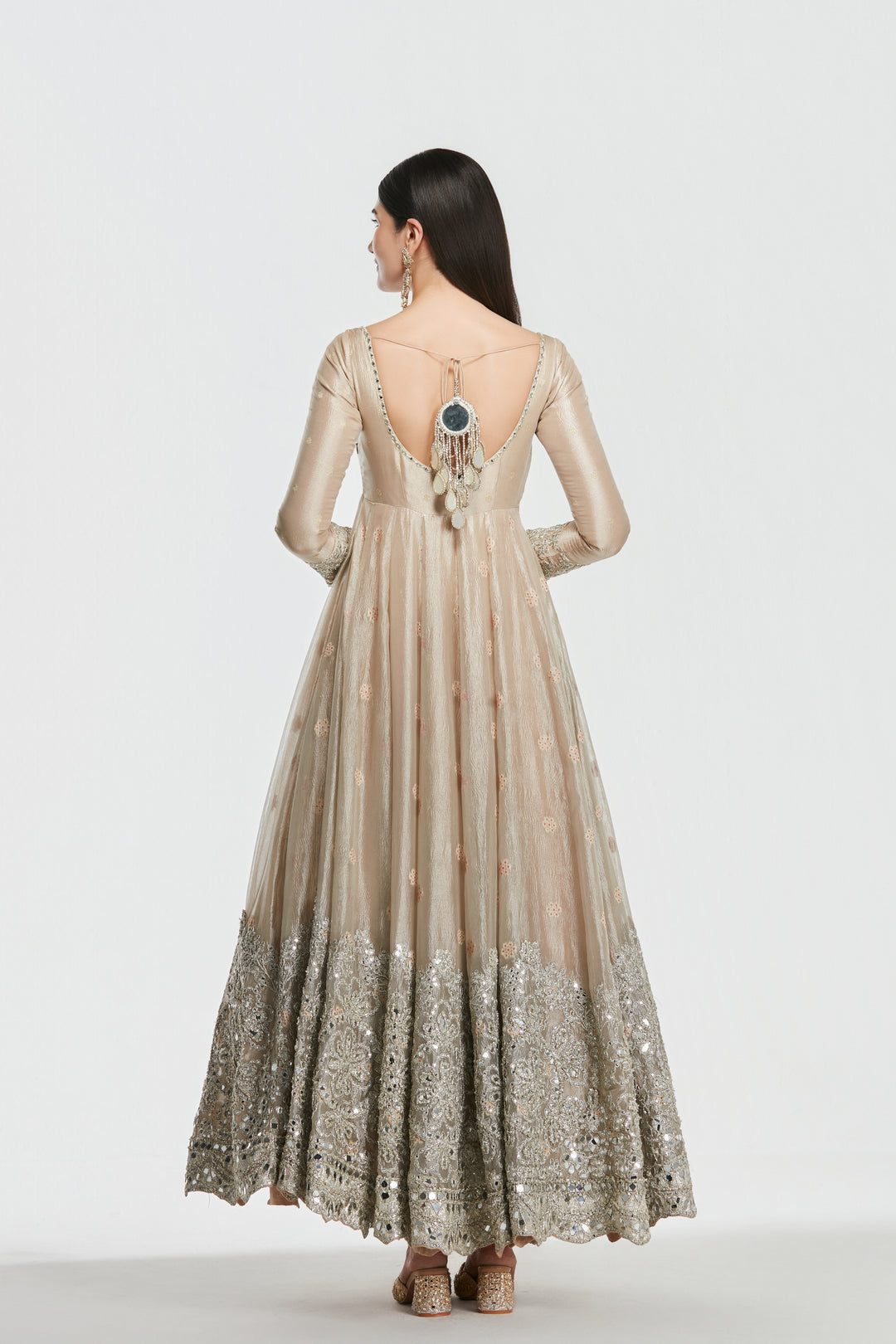 Abhinav Mishra - Shimmer Gold Anarkali