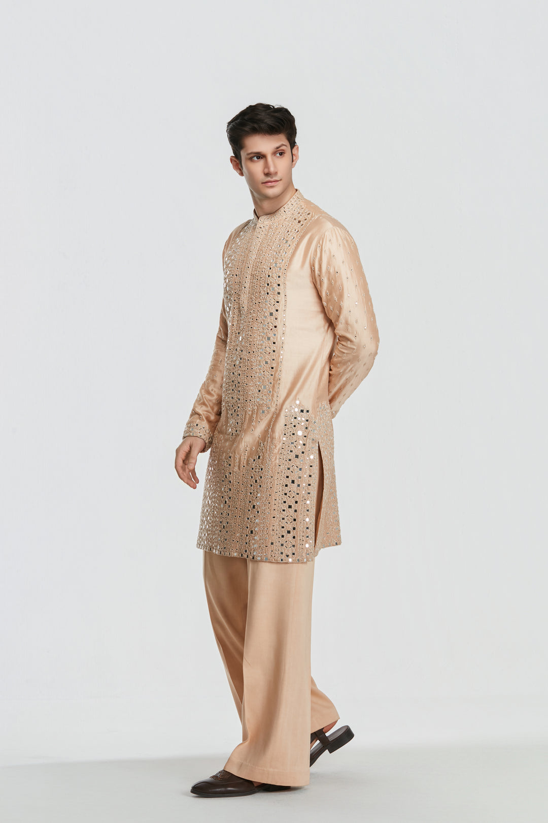 Abhinav Mishra - Shrine Champaign Gold Kurta Set