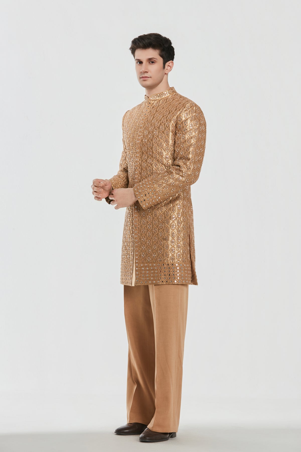 Abhinav Mishra - Shrine Antiqe Gold Sherwani Set