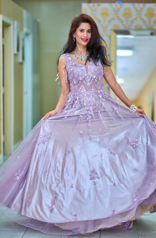 Anika — Lavender Luster Embellished Gown