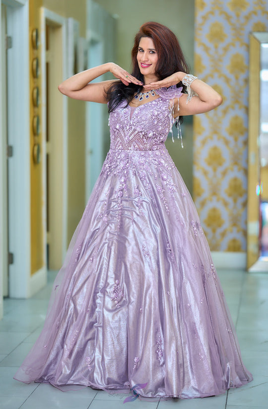Anika — Lavender Luster Embellished Gown