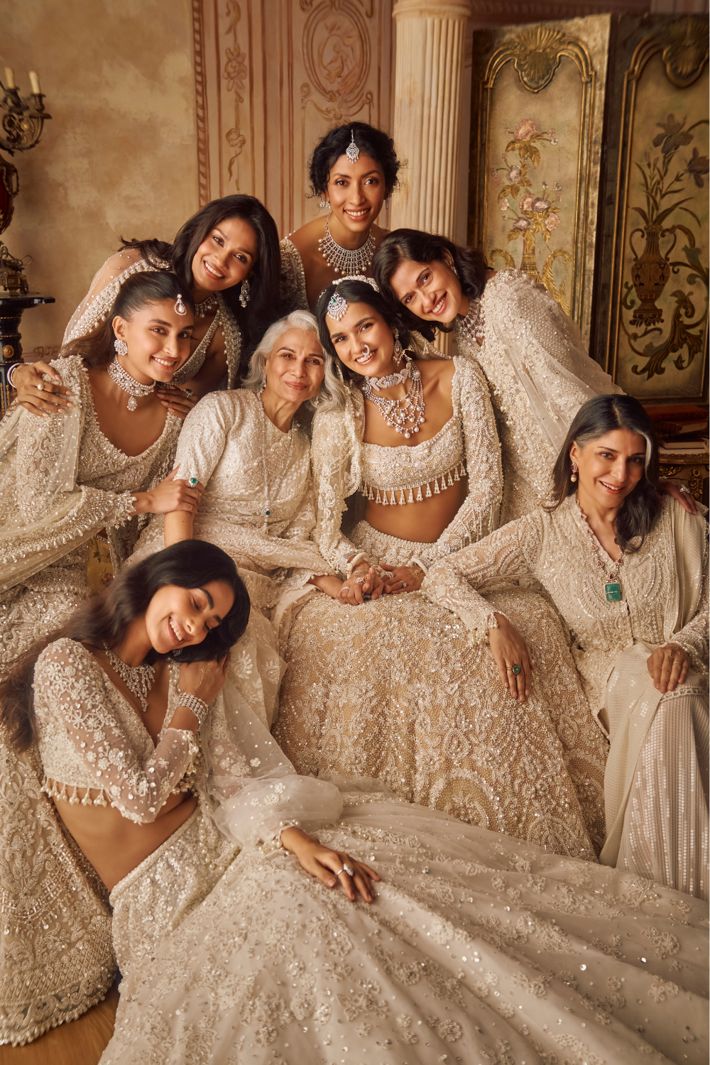 Seema Gujral - Pearl Jacket Saree Set