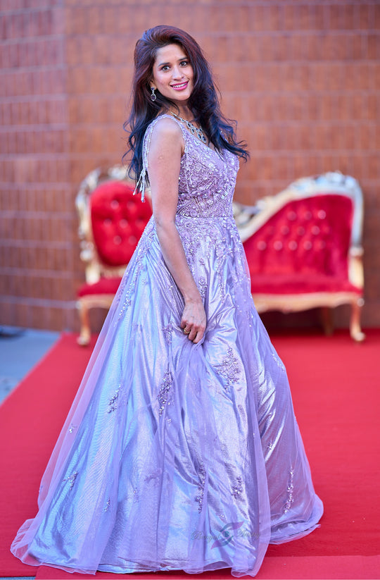 Anika — Lavender Luster Embellished Gown