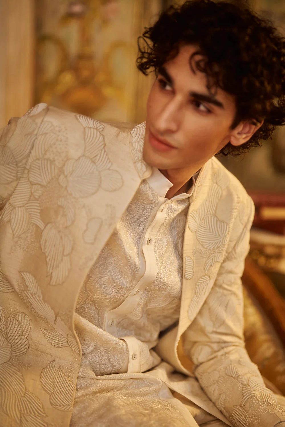 Seema Gujral - Nude Open Sherwani Set
