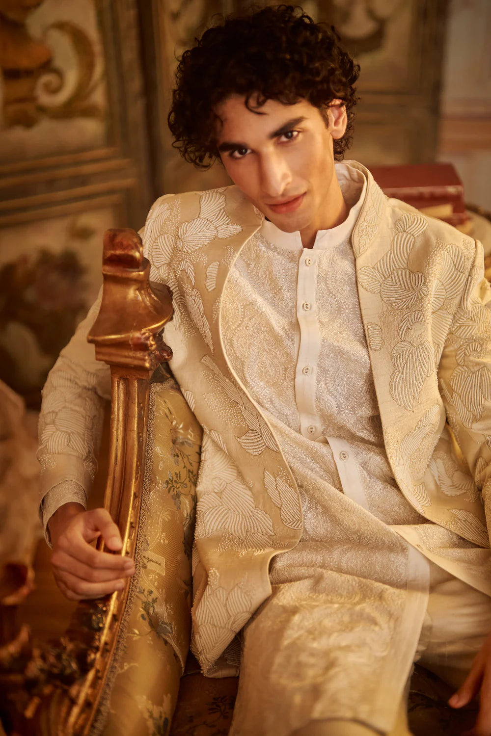 Seema Gujral - Nude Open Sherwani Set