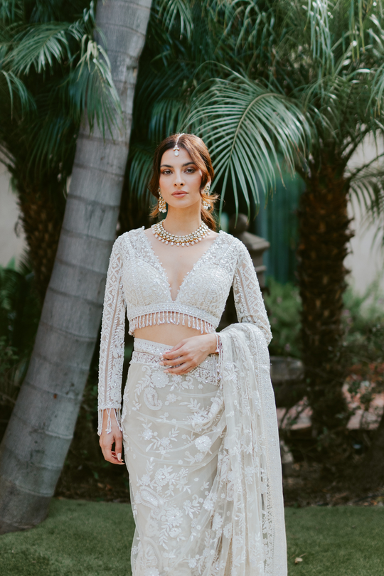 Seema Gujral - Nude Cream Kiran Dori Saree