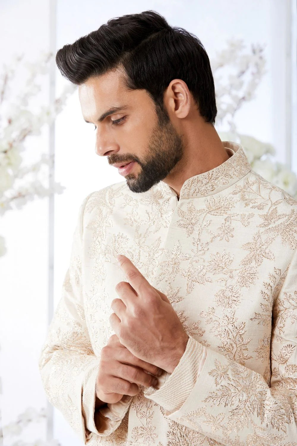 Seema Gujral - Rose Gold Sherwani Set
