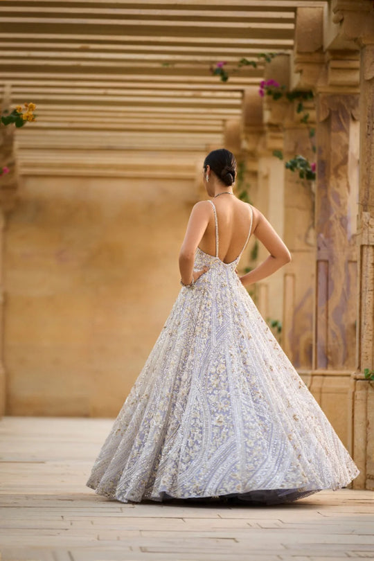 Seema Gujral - Mauve Pearl Gown