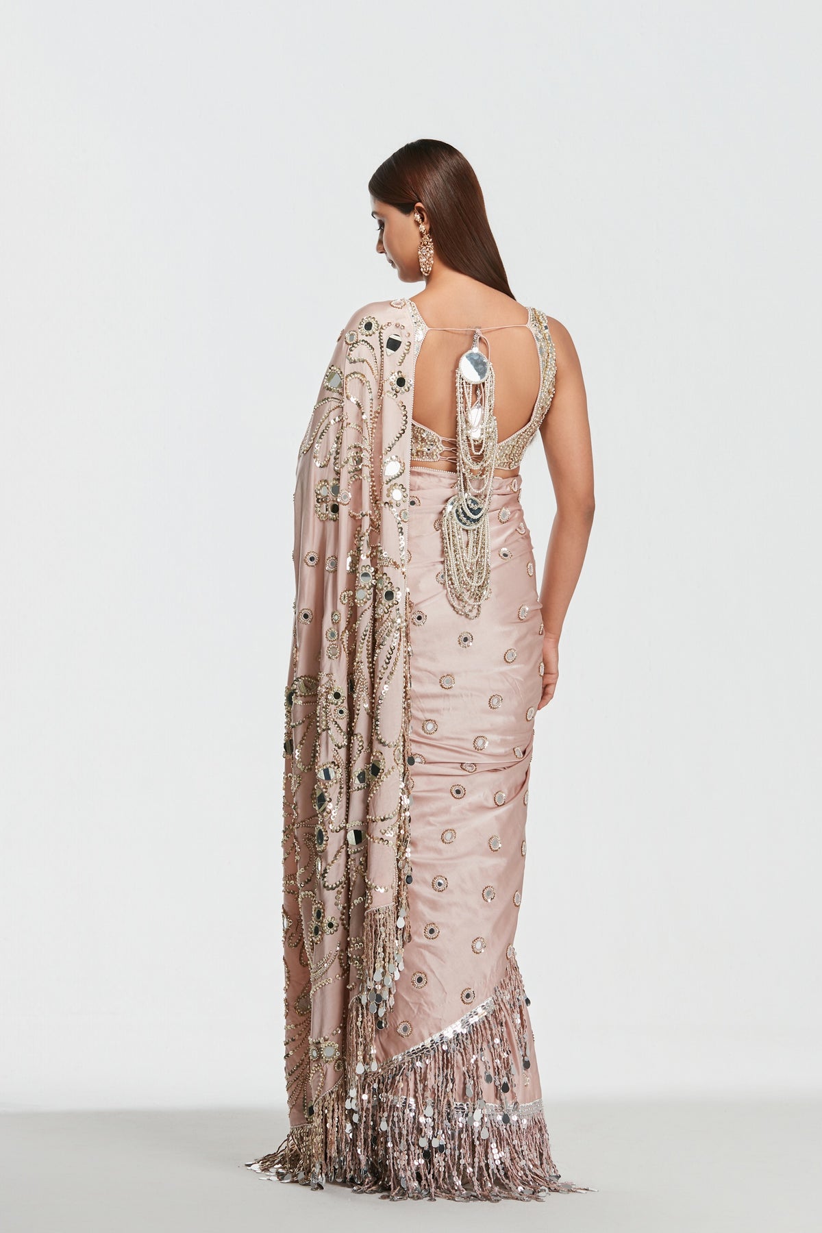 Abhinav Mishra - Shrine Peony Pink Saree Set