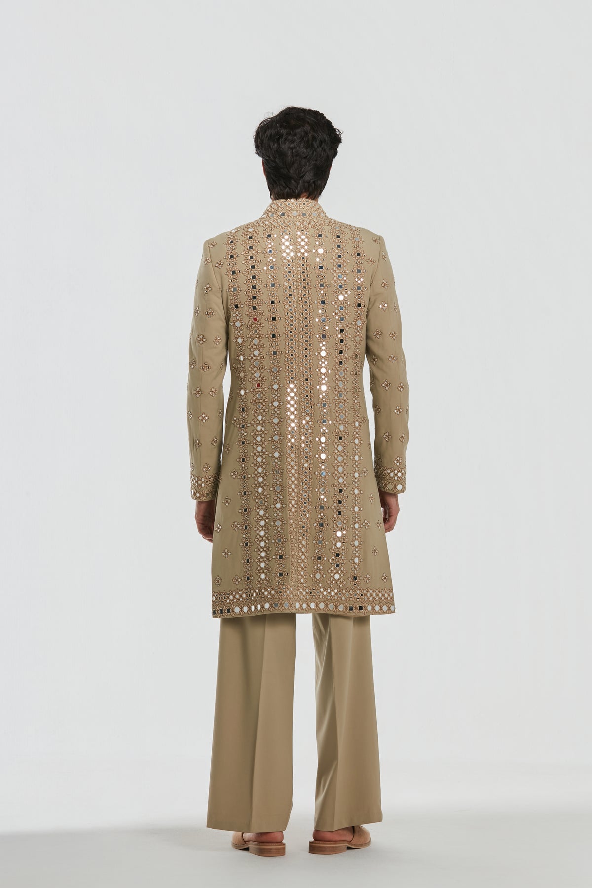 Abhinav Mishra - Shrine Dune Sherwani Set