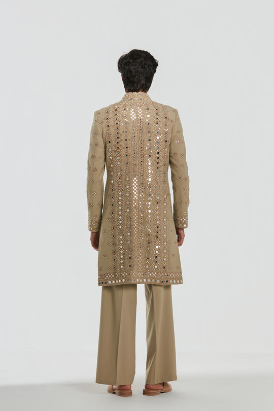 Abhinav Mishra - Shrine Dune Sherwani Set