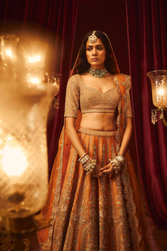 Kalighata - Vivah Lehenga – Rust