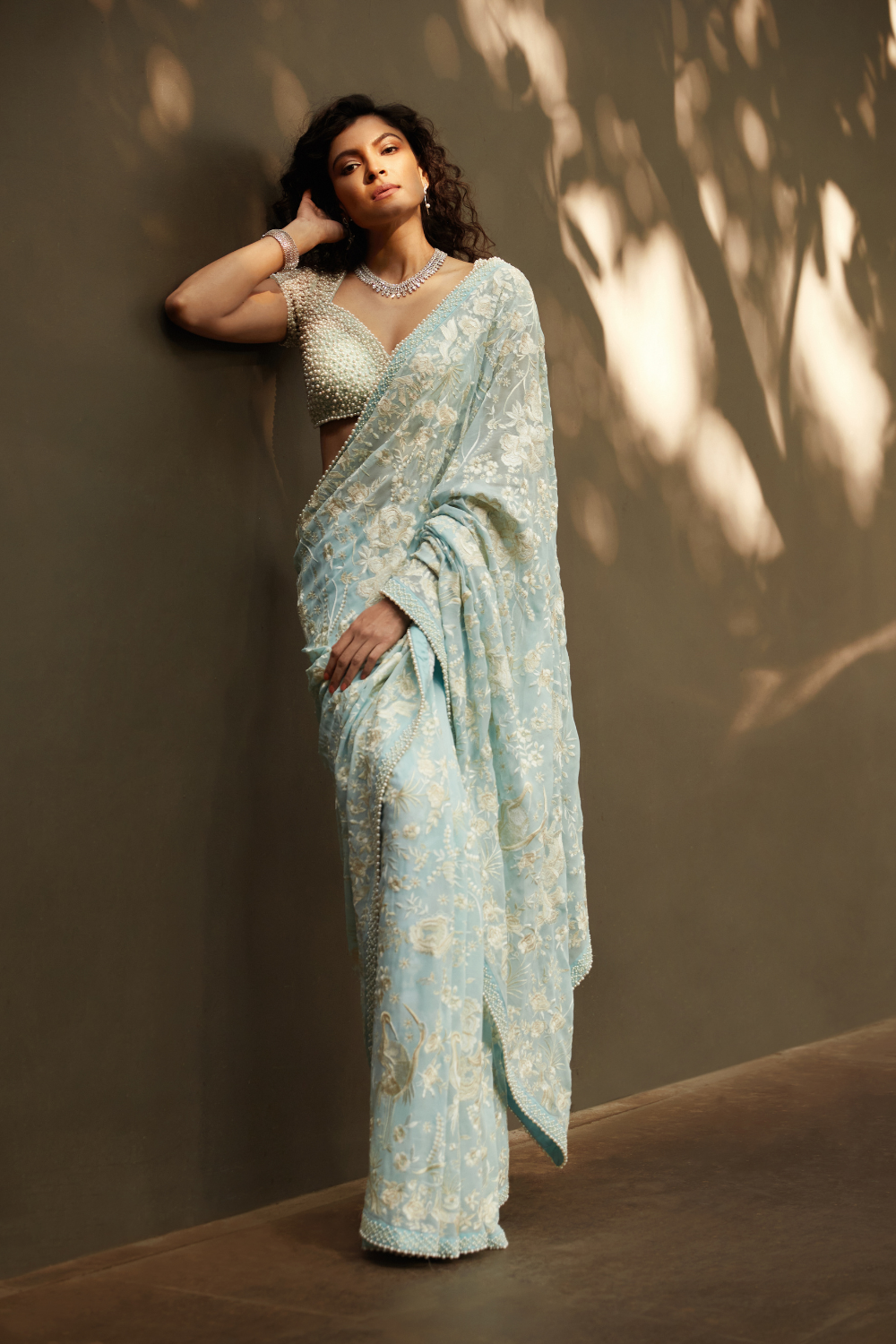 Seema Gujral - Powder Blue Saree