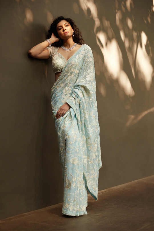 Seema Gujral - Powder Blue Saree
