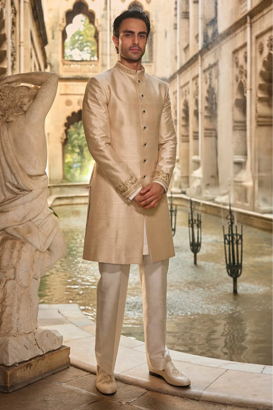 Seema Gujral - Light Beige Sherwani Set