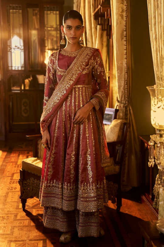 Seema Gujral - Red Gota Patti Sharara Set