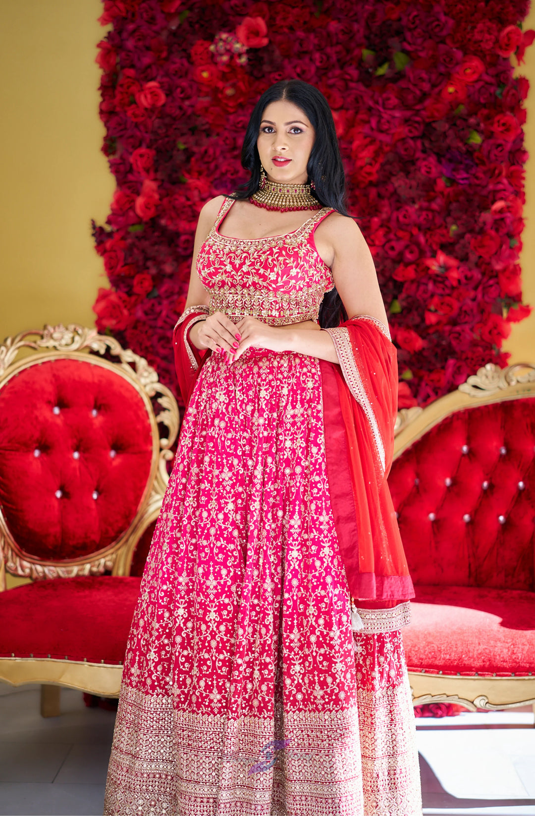 Ridhima – Ruby Royal Zari Embellished Lehenga