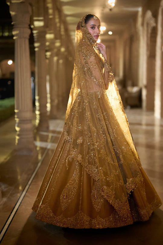 Seema Gujral - Gold Paisley Lehenga Set