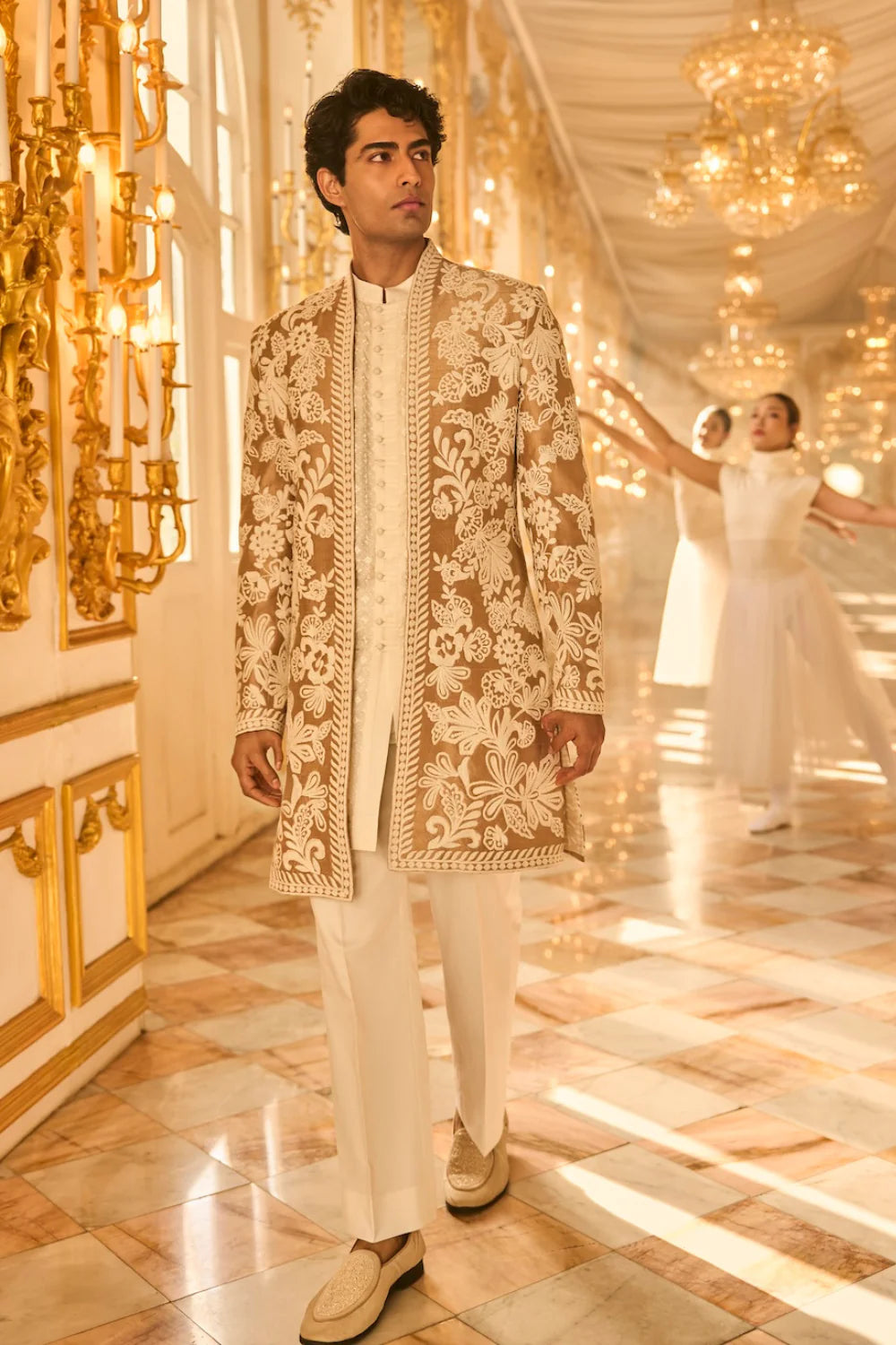 Seema Gujral - Nude Open Sherwani Set