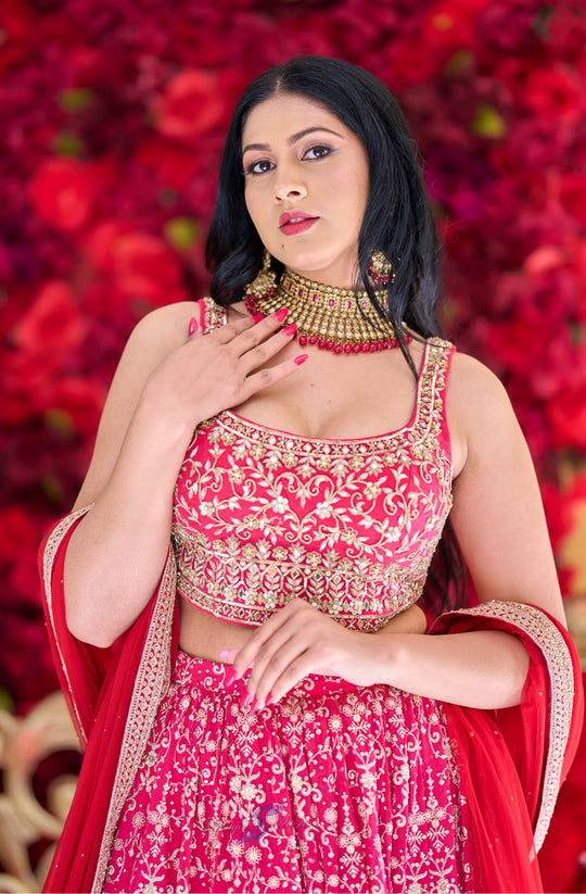Ridhima – Ruby Royal Zari Embellished Lehenga