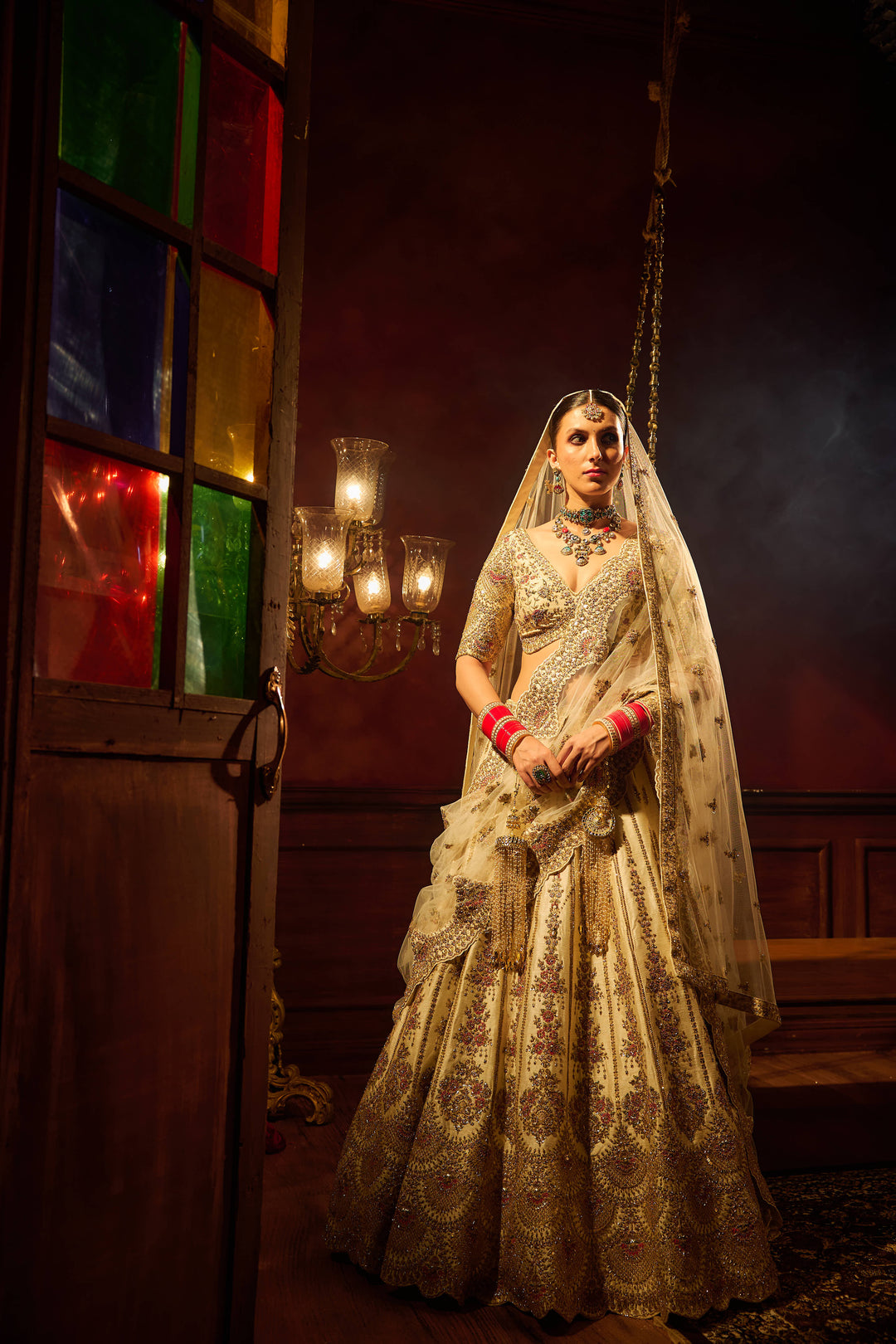 Kalighata - Aakruti Lehenga – Ivory