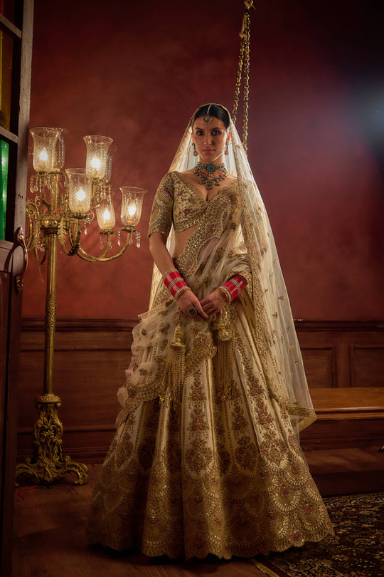 Kalighata - Aakruti Lehenga – Ivory