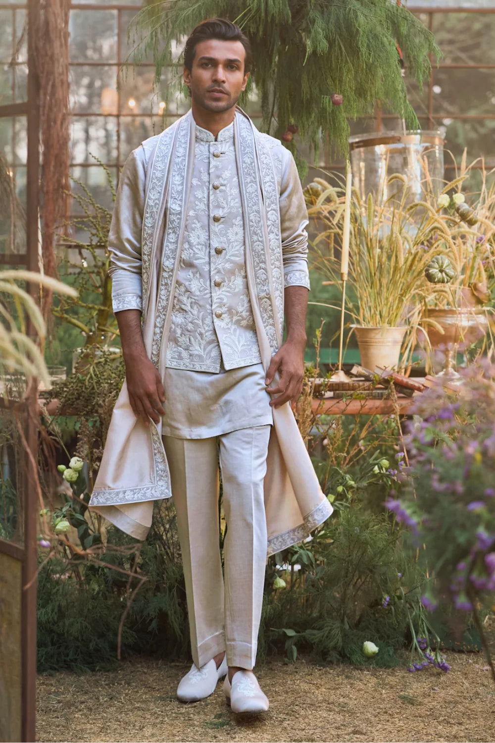 Seema Gujral - Grey Dori Bundi Set