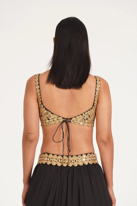 Abhinav Mishra - Intense black jacket skirt set