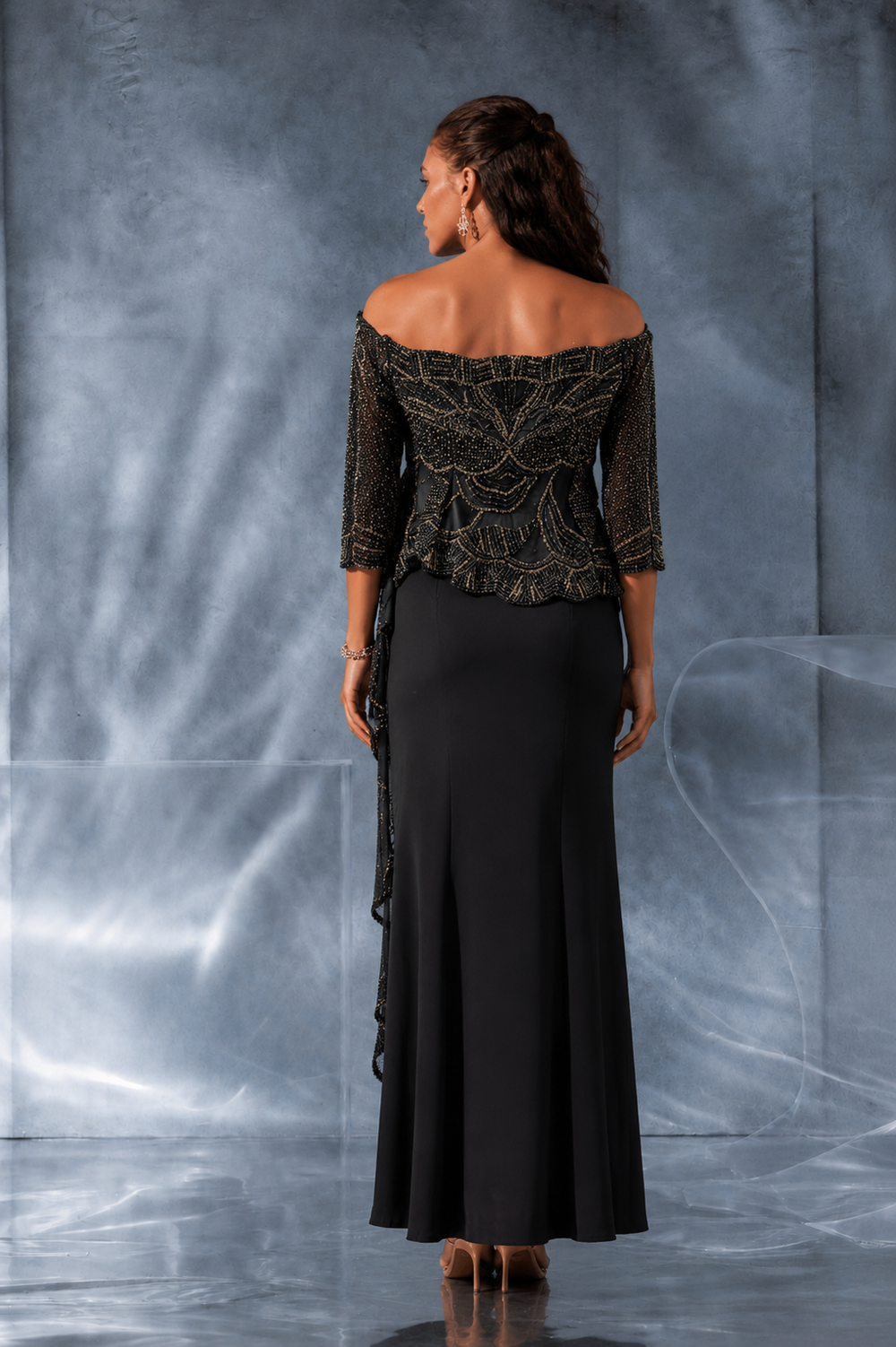 Kalighata Pret - Black Fusion Alice Drape Gown