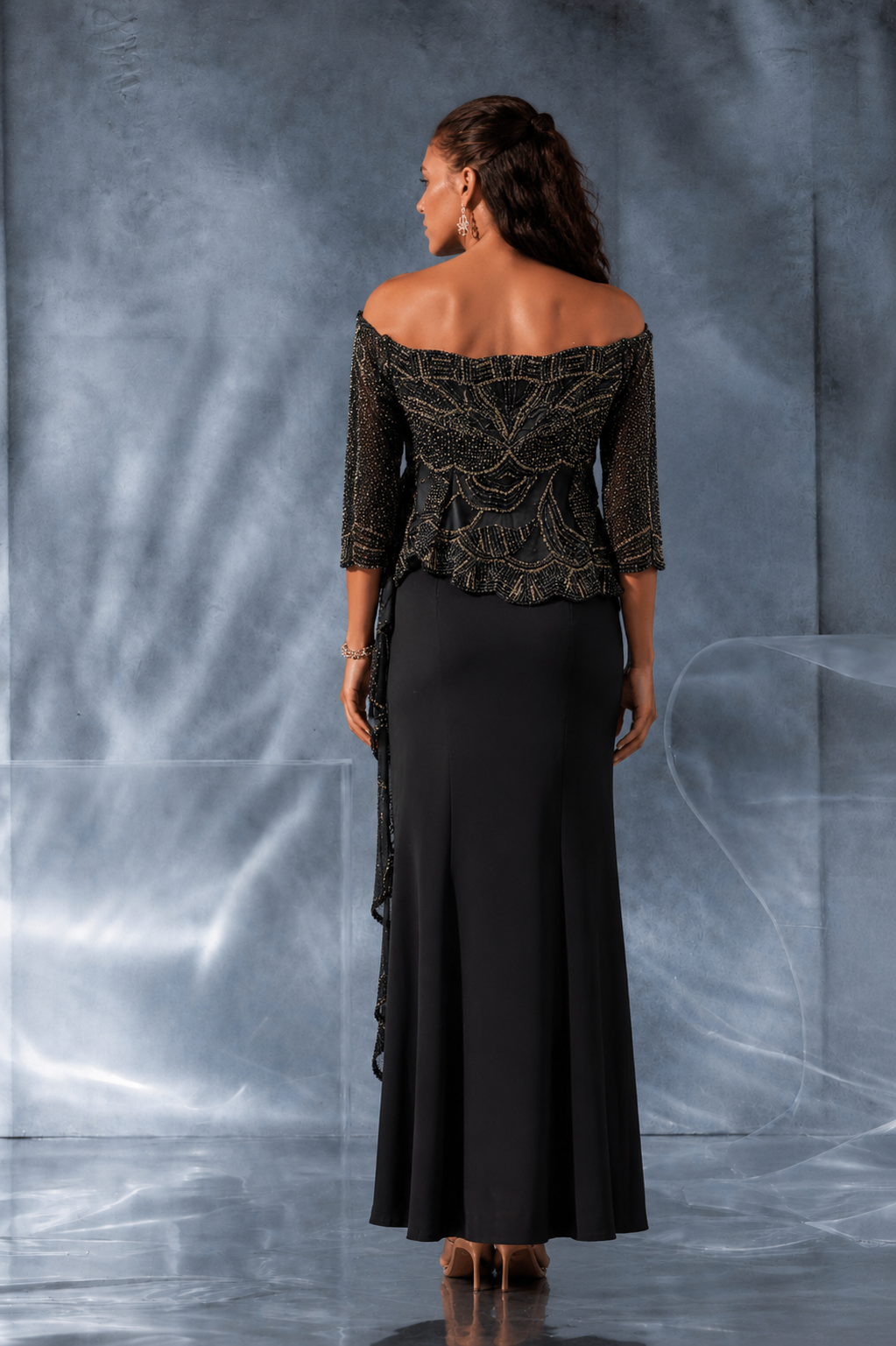 Kalighata Pret - Black Fusion Alice Drape Gown
