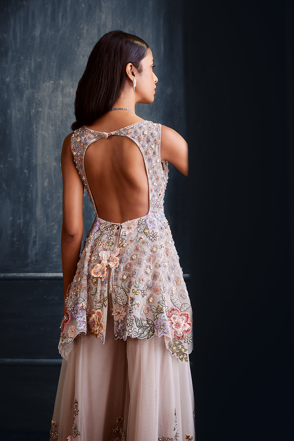 Seema Gujral - Three-Dimensional Floral Sharara Set