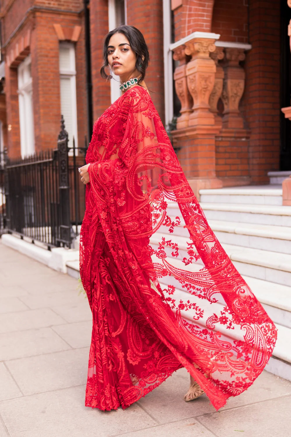 Seema Gujral - Red Dori Saree