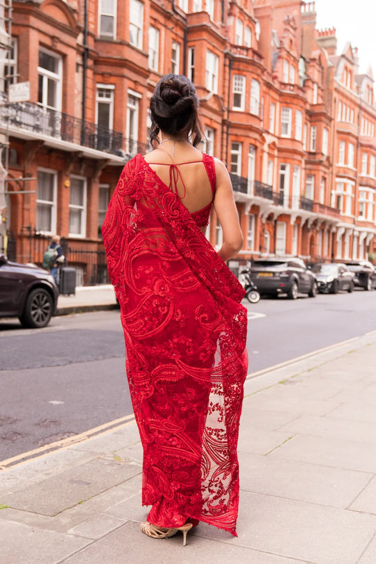 Seema Gujral - Red Dori Saree