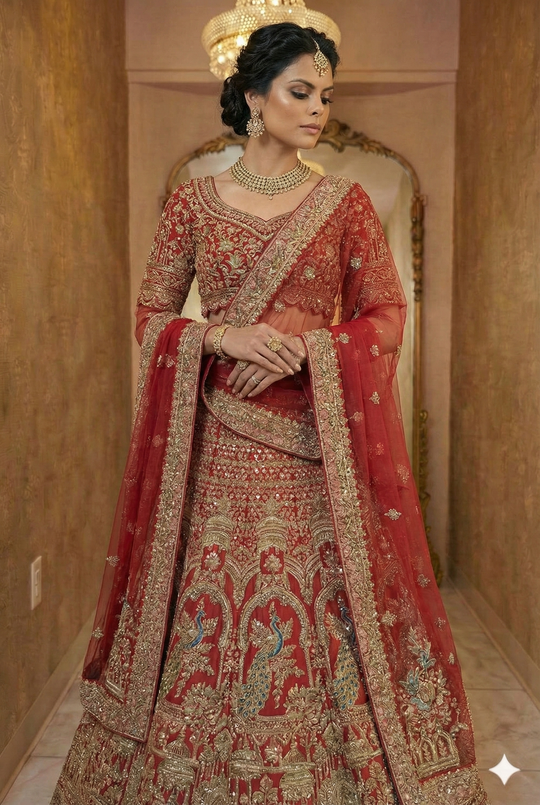 Royal Crimson Red Bridal Lehenga