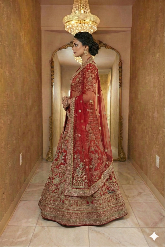 Royal Crimson Red Bridal Lehenga